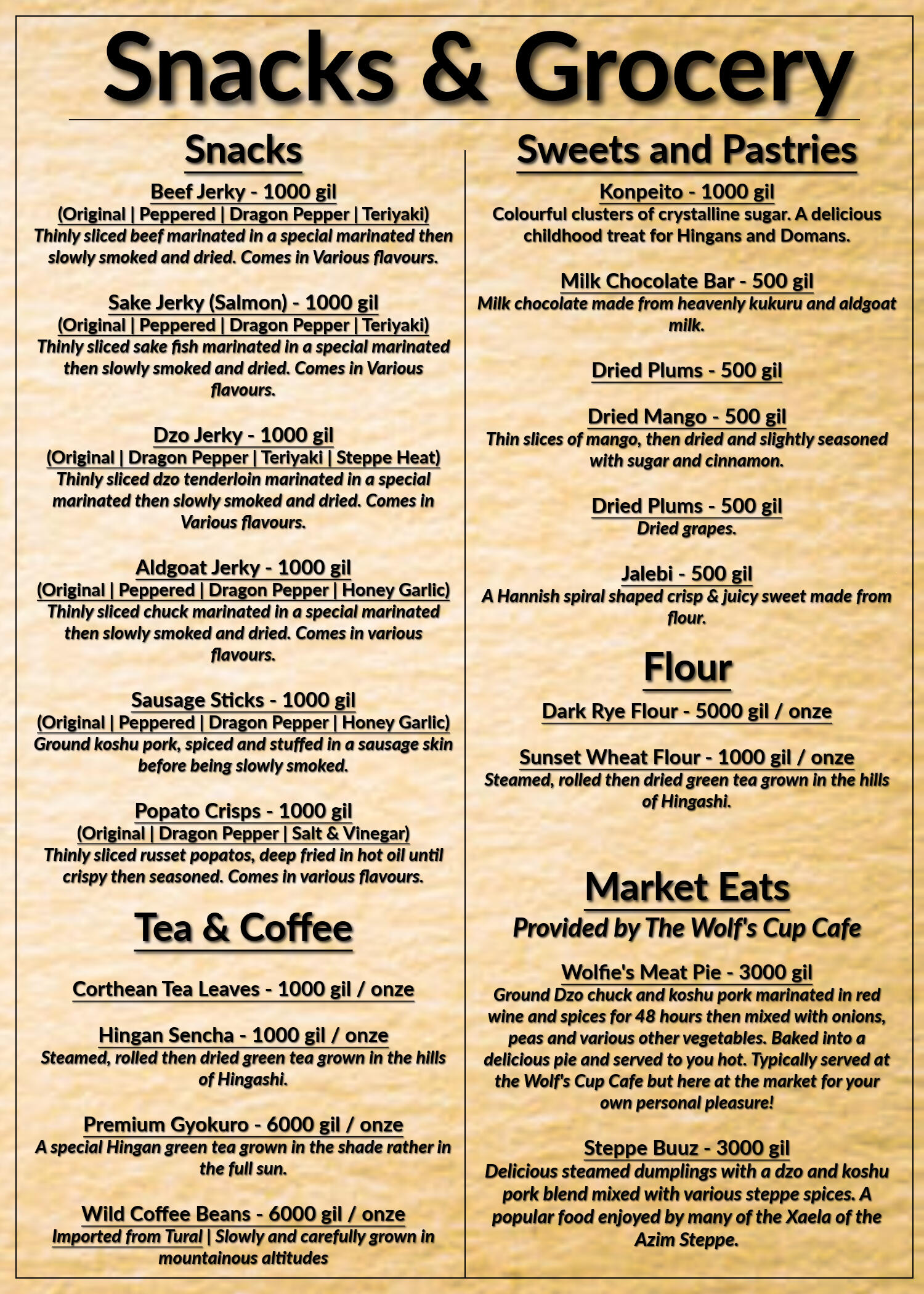 Snacks &amp; Grocery